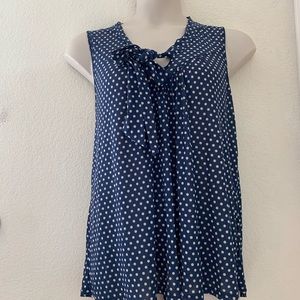 Cute Sheer Sleeveless Blouse With Bow Tie Neck